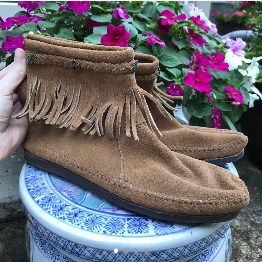 fringe moccasin booties